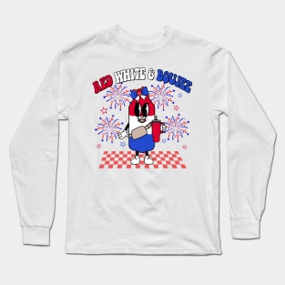 Red White & Boujee Bomb Pop Stanley Tumbler Faux Sequins, Fourth Of July Long Sleeve T-Shirt